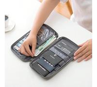 Portadocumenti da viaggio portatile con scomparti multipli per contanti e carte, organizer manuale per passaporti e documenti, custodia impermeabile per archiviazione documenti da viaggio, articoli da