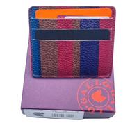 Portadocumenti Gallo 100% Pelle Unisex Tessere Credit Card Amaranto - Biscotto