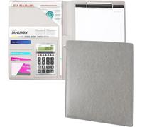 Portadocumenti in pelle A4 con clip - Cartella per blocco note multifunzionale con blocco note, portadocumenti professionale per ufficio, business school, riunioni e studenti - Organizer elegante e