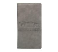 Portadocumenti in pelle per scartoffie - auto lunga porta documenti, organizer per carte in rilievo, porta patente di guida | viaggi, guida, attrezzatura indispensabile per il lavoro, Pende, grigio