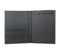 Portadocumenti Pelle Cartella portadocumenti in pelle PU A4, raccoglitore ad anelli, ufficio, scuola, for documenti, lavagna for scrivere(Black A)
