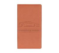 Portadocumenti per auto - Organizer per documenti premium, custodia per vano portaoggetti, portafoglio per documenti del veicolo | Custodia compatta per carte con tasche trasparenti p, Marrone