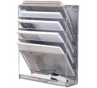 Portadocumenti per montaggio a parete - Portadocumenti da scrivania, organizer per cartelle a 4 livelli, contenitore per documenti in metallo resistente, design | Portarotolo da parete per