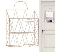 Portadocumenti - Portariviste in filo metallico, organizer decorativo da parete, espositore verticale per mensole, elegante spazio per casa, camera da letto, bagno
