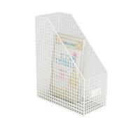 Portadocumenti Portariviste in metallo for scrivania, scaffali, portalibri verticale for ufficio(White)