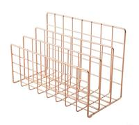 Portadocumenti verticale salvaspazio in ferro battuto, organizer per una gestione efficiente della scrivania e riduzione del disordine (oro (piccolo))