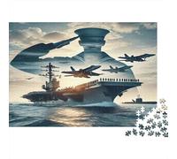 Portaerei Puzzle 1000 Pezzi Carta per Adulti Flotta Navale Gioco di Puzzle 1000 Pezzi Nave da Guerra Vista Mare Relax Casa Regalo 70x50cm/1000pcs