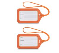 Portaetichette bagagli, 9 x 5 cm, set 2 pezzi, arancione
