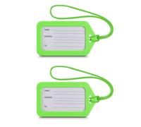 Portaetichette bagagli, 9 x 5 cm, set 2 pezzi, verde