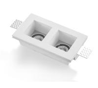 Portafaretto 2xGU10 e MR16 in Gesso Pitturabile Rettangolare 215x120mm