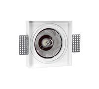 Portafaretto da Incasso AR111 Quadrato Orientabile 148x148mm - Bianco