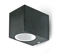 PORTAFARETTO DA MURO GU10 ALLUMINIO QUADRATO NERO A 1 USCITA IP44 - 003005