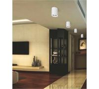 Portafaretto da soffitto in gesso attacco gu10 porta faretto a cilindro bianco [EEK: A]