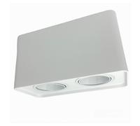 PORTAFARETTO DOPPIO ORIENTABILE DA SOFFITTO BIANCO PER FARETTO GU10 GU5.3 P34-B2