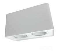 Portafaretto doppio orientabile per montaggio esterno mini plafoniera x soffitto