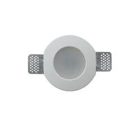 Portafaretto GU10 e MR16 in Gesso Pitturabile con Copertura Satinata Tondo Ø120mm