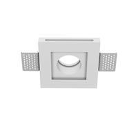 Portafaretto GU10 e MR16 Quadrato Gesso Pitturabile Ø100x100 mm