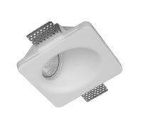 Portafaretto in gesso 45° GU10 / MR16 da incasso 120x120x65mm Bianco Quadrato Novaline