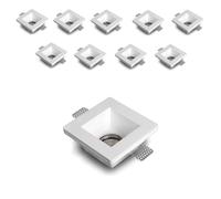 Portafaretto in Gesso CERAMICO da Incasso Quadrato per Controsoffitti per GU10 e