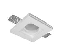 Portafaretto in gesso GU10 / MR16 da incasso 100x100x30mm Bianco Quadrato Novaline