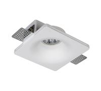 Portafaretto in gesso GU10 / MR16 da incasso 120x120x45mm Bianco Quadrato Novaline