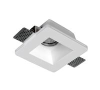 Portafaretto in gesso GU10 / MR16 da incasso 120x120x60mm Bianco Quadrato Novaline