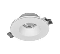Portafaretto in gesso GU10 / MR16 da incasso 130x130x45mm Bianco Rotondo Novaline