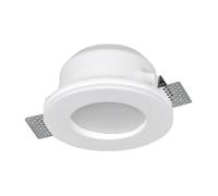 Portafaretto in gesso GU10 / MR16 opaco da incasso 120x120x46mm Bianco Rotondo Novaline