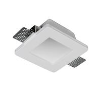 Portafaretto in gesso GU10 / MR16 opaco da incasso 120x120x62mm Bianco Quadrato Novaline