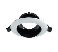 Portafaretto incasso luce soffitto design tondo orientabile supporto lampade LED GU10 GU5.3 foro 75mm colore nero (Nero)