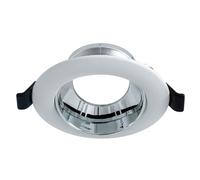 Portafaretto incasso luce soffitto design tondo orientabile supporto lampade LED GU10 GU5.3 foro 75mm colore argento (Silver)