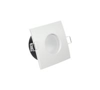 Portafaretto IP65 Quadrato da Incasso per GU10 Foro Ø70mm Bianco
