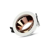 Portafaretto LED da Incasso GU10 Rotondo Colore Bianco con Supporto Orientabile Oro Rosa