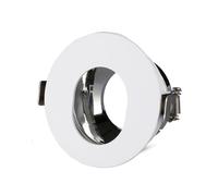 Portafaretto LED da Incasso GU10 Rotondo Orientabile con Foro Ovale Colore Bianco con Interno Cromato