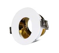 Portafaretto LED da Incasso GU10 Rotondo Orientabile con Foro Ovale Colore Bianco con Interno Oro