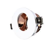 Portafaretto LED da Incasso GU10 Rotondo Orientabile con Foro Ovale Colore Bianco con Interno Oro Rosa