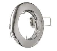 Portafaretto led gu10 mr16 da incasso 60 mm tondo acciaio alluminio oro bianco soffitto cartongesso (Argento Lucido)