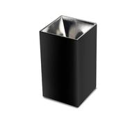 Portafaretto LED Montaggio a Plafone Quadrato GU10 Corpo Nero Riflettore Cromato