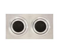 Portafaretto orientabile GU10 / MR16 da incasso 173x90mm Acciaio satinato Rettangolare 2 posti Novaline