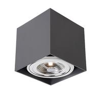 Portafaretto orientabile AR111 a vista 135x135mm Nero Quadrato Novaline