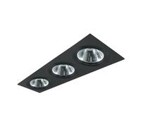 Portafaretto orientabile AR111 da incasso 182x500mm Nero Rettangolare 3 posti Novaline