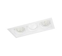 Portafaretto orientabile AR111 da incasso 486x186mm Bianco Rettangolare 3 posti Novaline