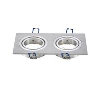 Portafaretto orientabile GU10 / MR16 da incasso 173x91mm Argento Rettangolare 2 posti Aigostar