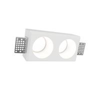 Portafaretto Rettangolare 150x80mm 2xGU10 in Gesso Effetto Tondo