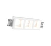 Portafaretto Rettangolare 220x80mm 3xGU10 in Gesso Pitturabile