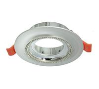 Portafaretto tondo argento brillantini foro incasso 75mm luce soffitto LED GU10 GU5.3