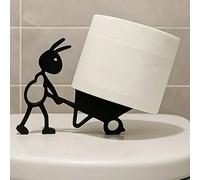 Portafazzoletti a forma di formica nera con base allargata - stabile, con motivi di termiti e formiche nere, in plastica per il posizionamento indipendente o il montaggio a parete in bagno/camera da l