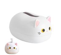 Portafazzoletti Gatto Cartoon - ABS 22x16x13 Cm | Dispenser A Forma Di Micio Con Orecchie | Scatola Portatovaglioli Decorativa Per Cucina Soggiorno Camera Da Arredo Casa