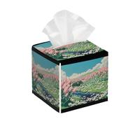 Portafazzoletti Little Stream Tulip in pelle quadrata, impermeabile, per casa e ufficio