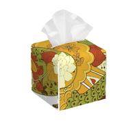 Portafazzoletti quadrato in pelle con scritta "Happy Thanksgiving Beautiful Turkey Card" - Organizer decorativo di alta qualità per mobiletto del bagno, comodino e piano di lavoro